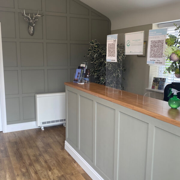 The Reception area at New Farm Fishery in Cheshire