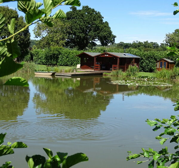 The Boathouse cabin at Countryside Cabins fishery in Herefordshire