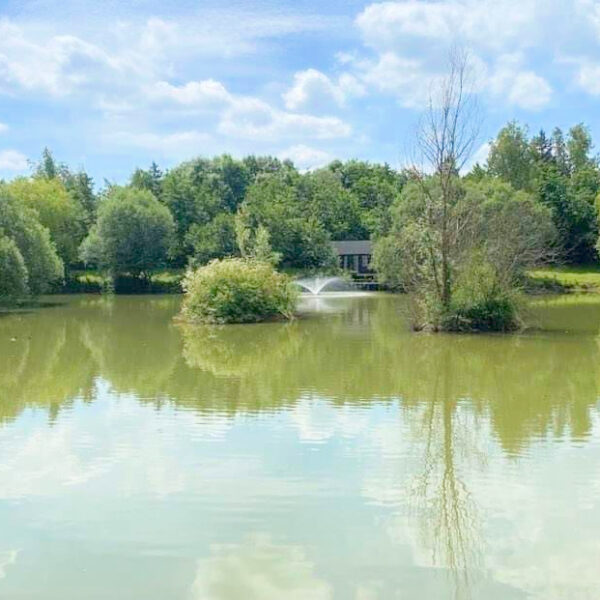 The fishing lake at Elton Barn Fishery and Retreat in Elton Nottinghamshire