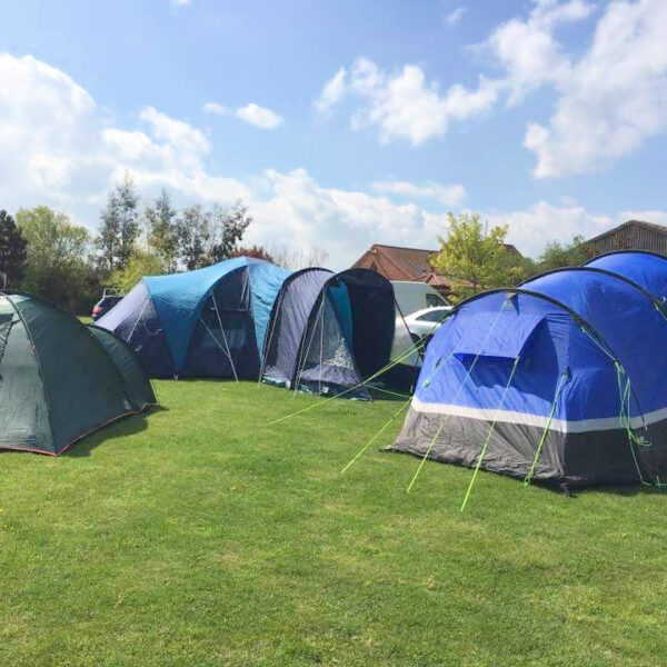 The camping field at Elton Barn Fishery and Retreat in Nottinghamshire