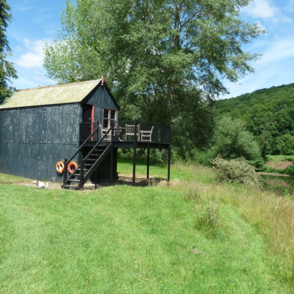 The large salmon hut at Ingestone Fishery at Foy in Herefordshire