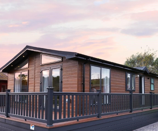 For sale - one of the Hawthorn Kingfisher lodges at Derwent Oaks Lake and Country Park in the East Riding of Yorkshire