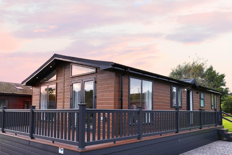 For sale - one of the Hawthorn Kingfisher lodges at Derwent Oaks Lake and Country Park in the East Riding of Yorkshire