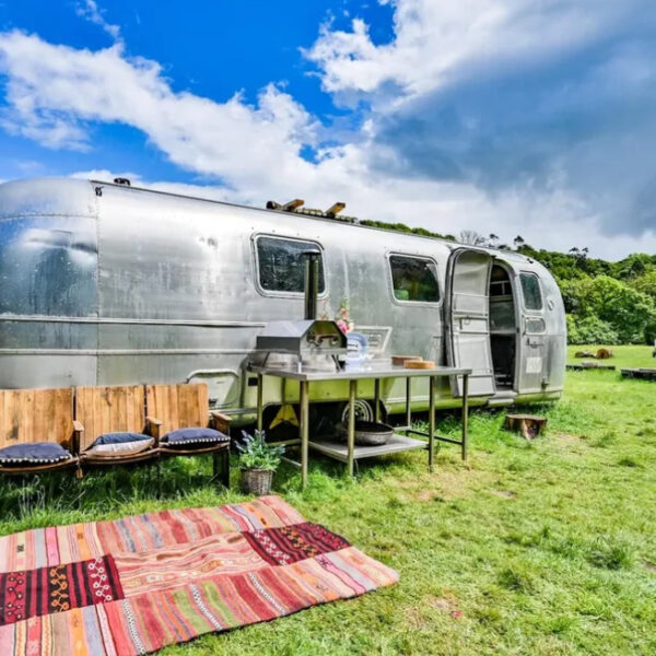 The Airstream caravan at Yeo Farm fishing and holidays on the River Avon in Devon