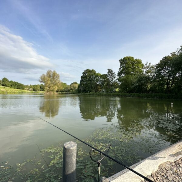 Dam end of Lake 1 at Fosseway Fishery