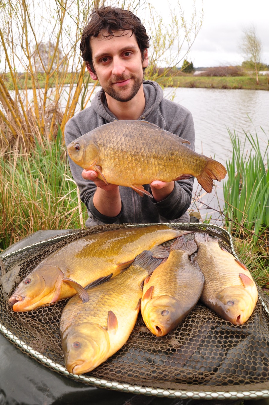 A fine bag of crucians and tench taken on running line and a finely shotted float.