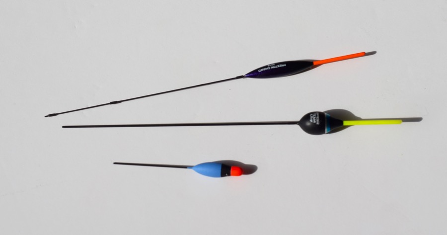 A selection of pole floats used for coarse fishing