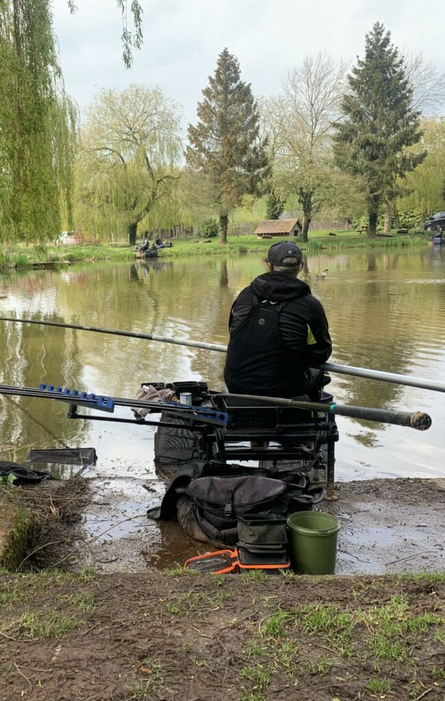 Pole fishing on a English lake