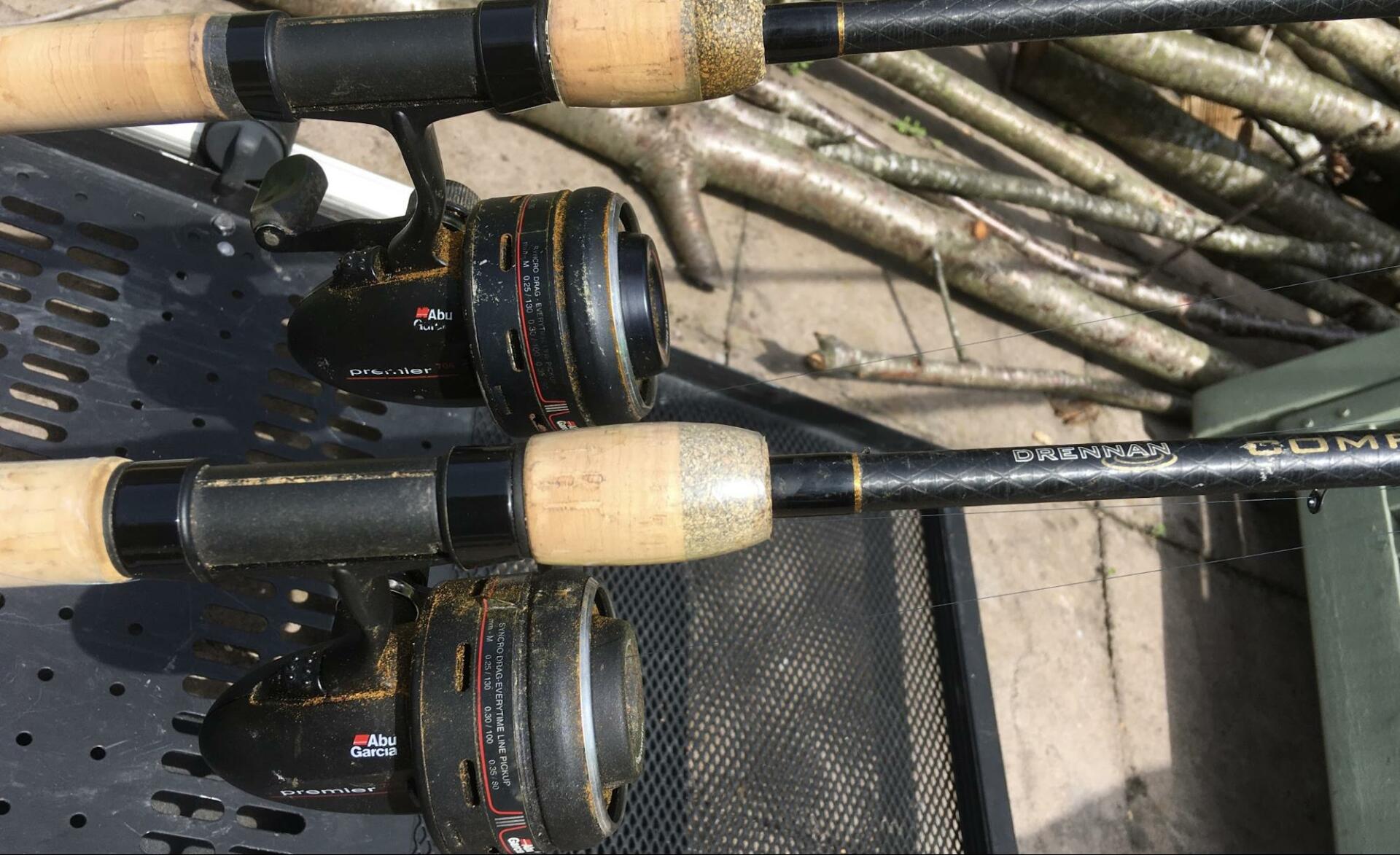 My own matching pair of Drennan 13’ Acolyte Ultra Compact rods, both fitted with matching Abu Premier 704 Closed Face reels.