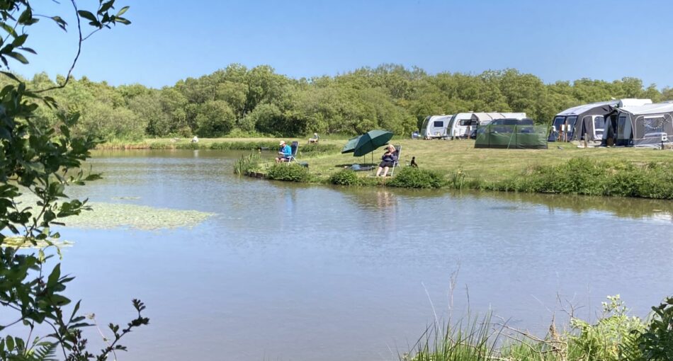 Woody's Lake at Yet-y-Gors fishery and campsite in Pembrokeshire, Wales