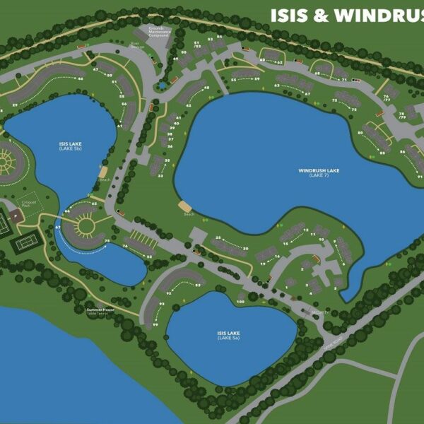 Isis & Windrush Lakes Map