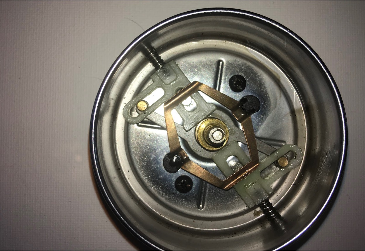 This is what the inside of the rotor looks like on an Abu closed-face reel. It looks rather complicated but it is actually quite straightforward. Keeping it clean and properly lubricated is critical to getting trouble free performance. It is really important that owners of these reels get educated about how to strip this mechanism down because this is where line gets caught and becomes wrapped around the spindle. Virtually EVERY secondhand closed-face reel I have ever purchased has line caught here. Some may have quite an obvious birds-nest of line, with others it may be more subtle and need to be dismantled to get to the miniscule one or two wraps of line that will nevertheless still be affecting the performance. 