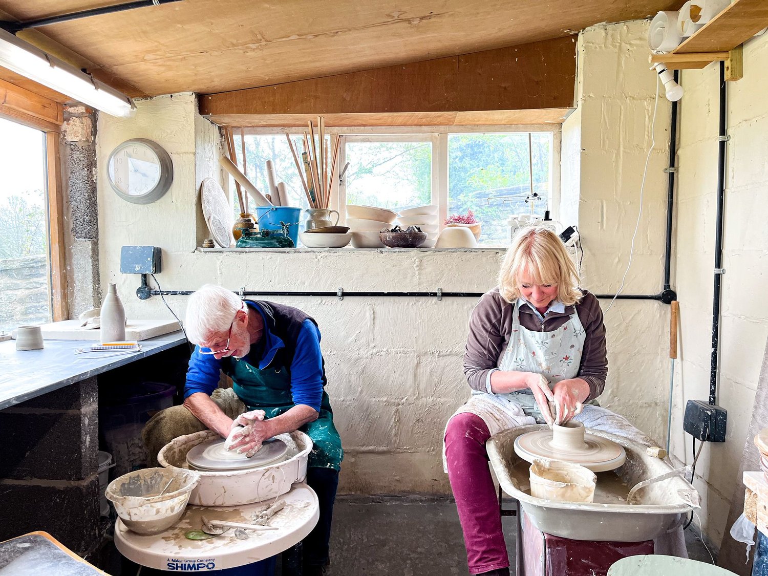 Pottery classes at Cabalva Estate farm for guests staying at its Cwm Pelved holiday house