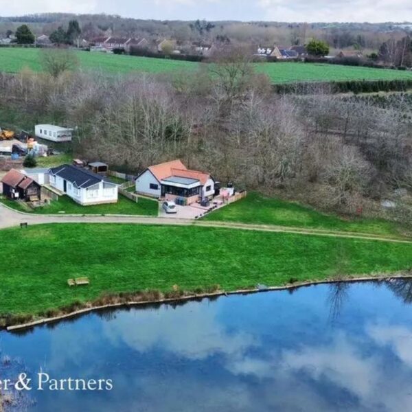 For sale: two bed property with access to fishing lake in Benhall, Suffolk