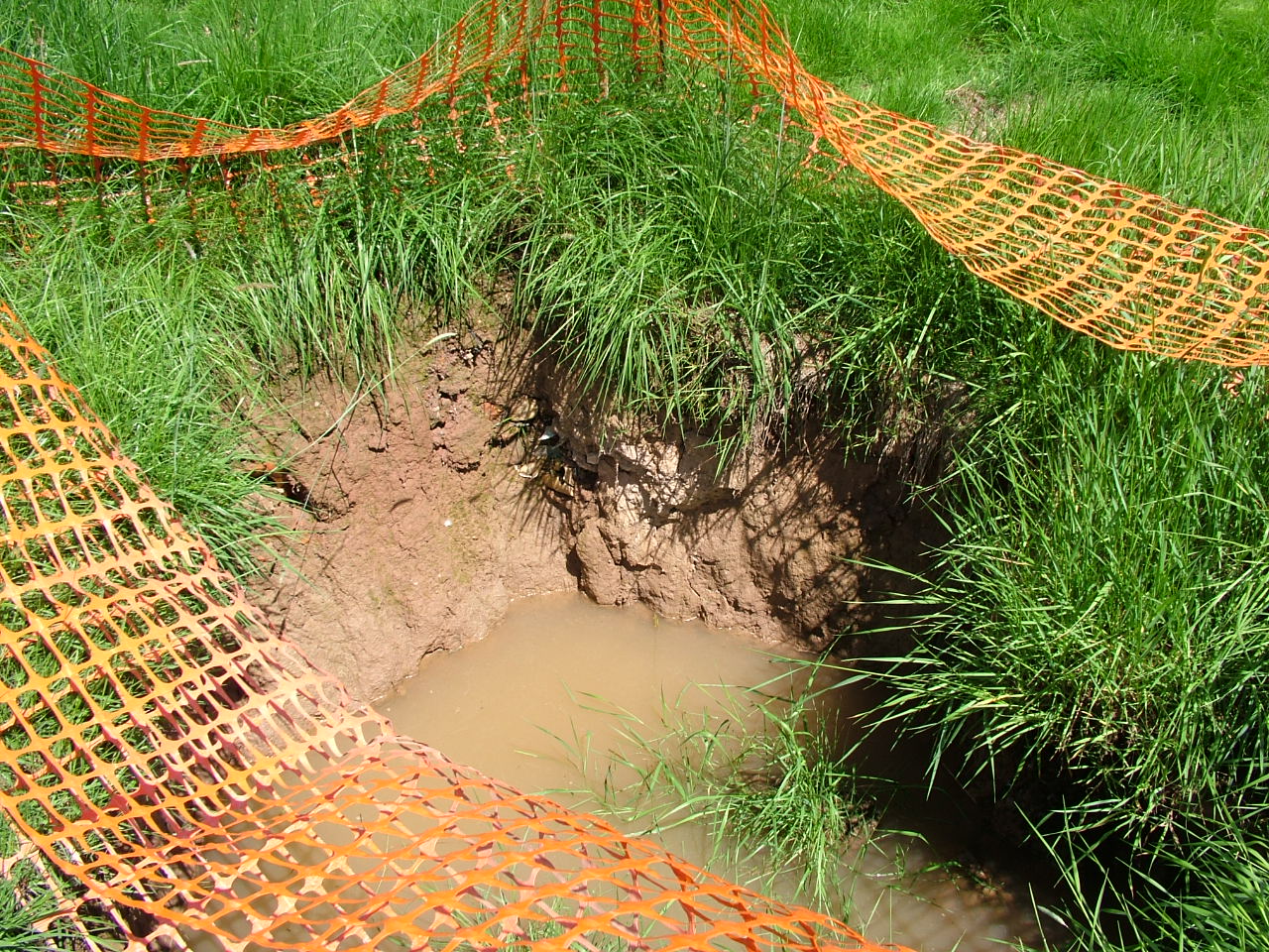 Digging test holes when building a fishing lake