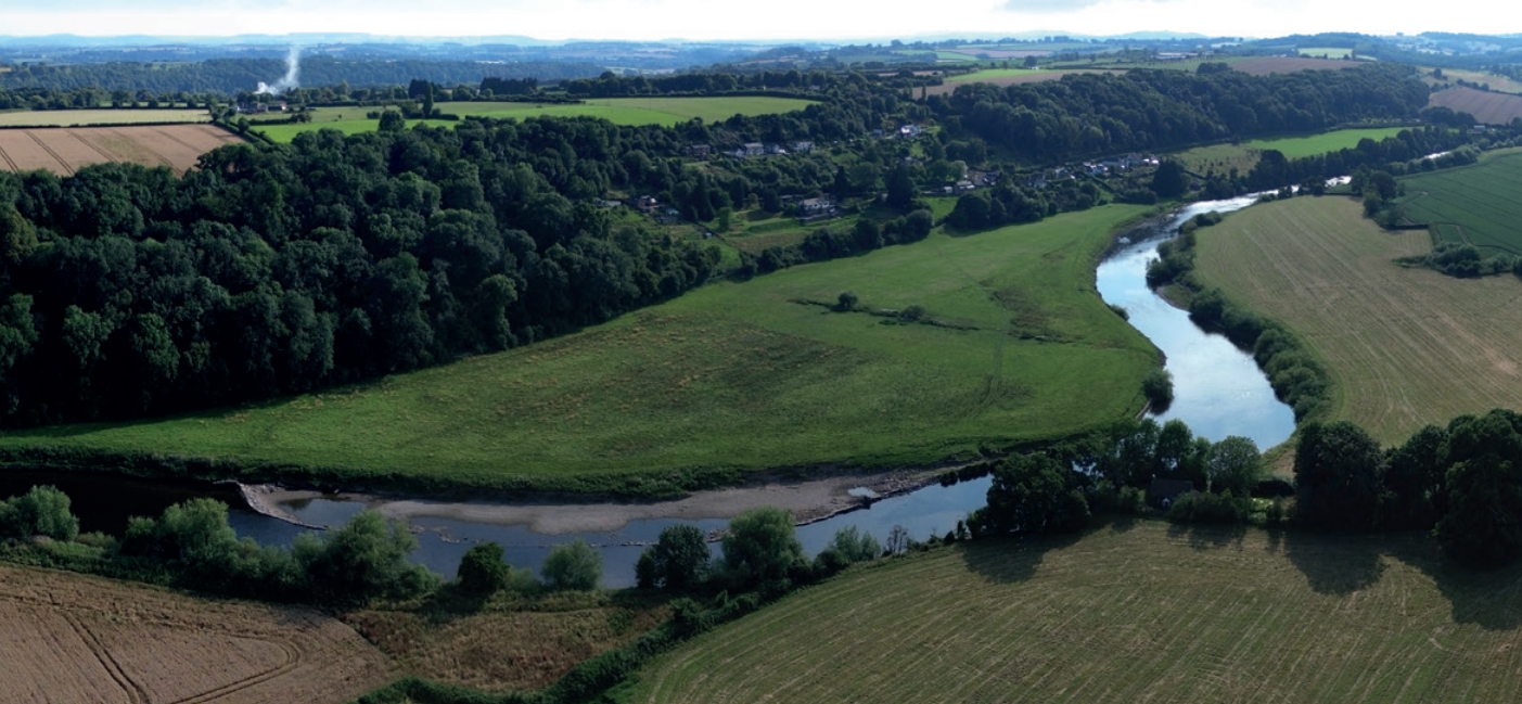 An aerial view of part of the Middle Ballingham stretch